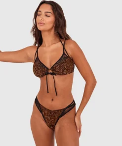 Angelique High Leg G String - Print Animal