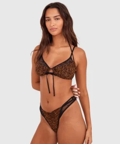 Angelique High Leg G String - Print Animal