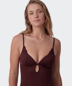 Anusha Longline Bodysuit - Dark Brown