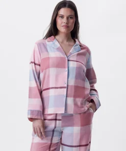 Azlin Long Sleeve Shirt-Print Check / Dusty Pink