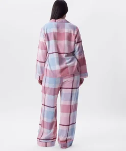 Azlin Long Sleeve Shirt-Print Check / Dusty Pink