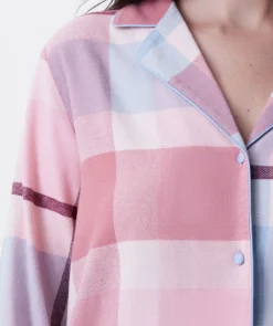 Azlin Long Sleeve Shirt-Print Check / Dusty Pink