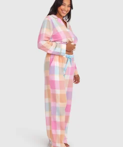 Azlin Long Sleeve Shirt - Print Check/Light Blue