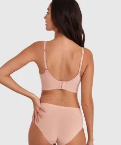 Base Layers Long Line Push Up Bra - Nude