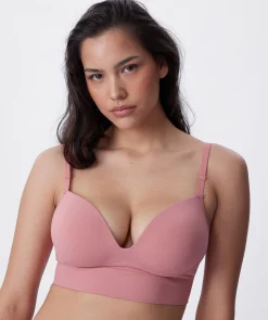 Base Layers Longline Push Up Wirefree Bra - Rose