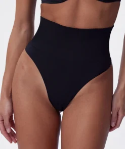 Base Layers Mid Rise G String - Black