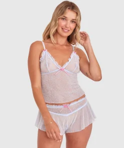 Beatrix French Knicker - Pale Blue/Pink