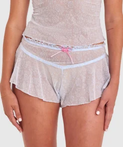 Beatrix French Knicker - Pale Blue/Pink