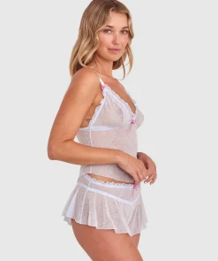Beatrix French Knicker - Pale Blue/Pink