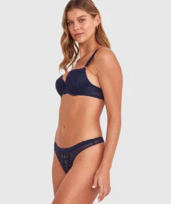Belle High Leg G String - Navy