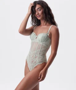 Bethany Balconette Bodysuit - Light Green