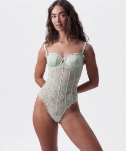 Bethany Balconette Bodysuit - Light Green