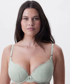 Bethany Essentials Contour Plunge Bra - Light Green