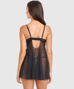 Bethany Essentials Push Up Babydoll - Black