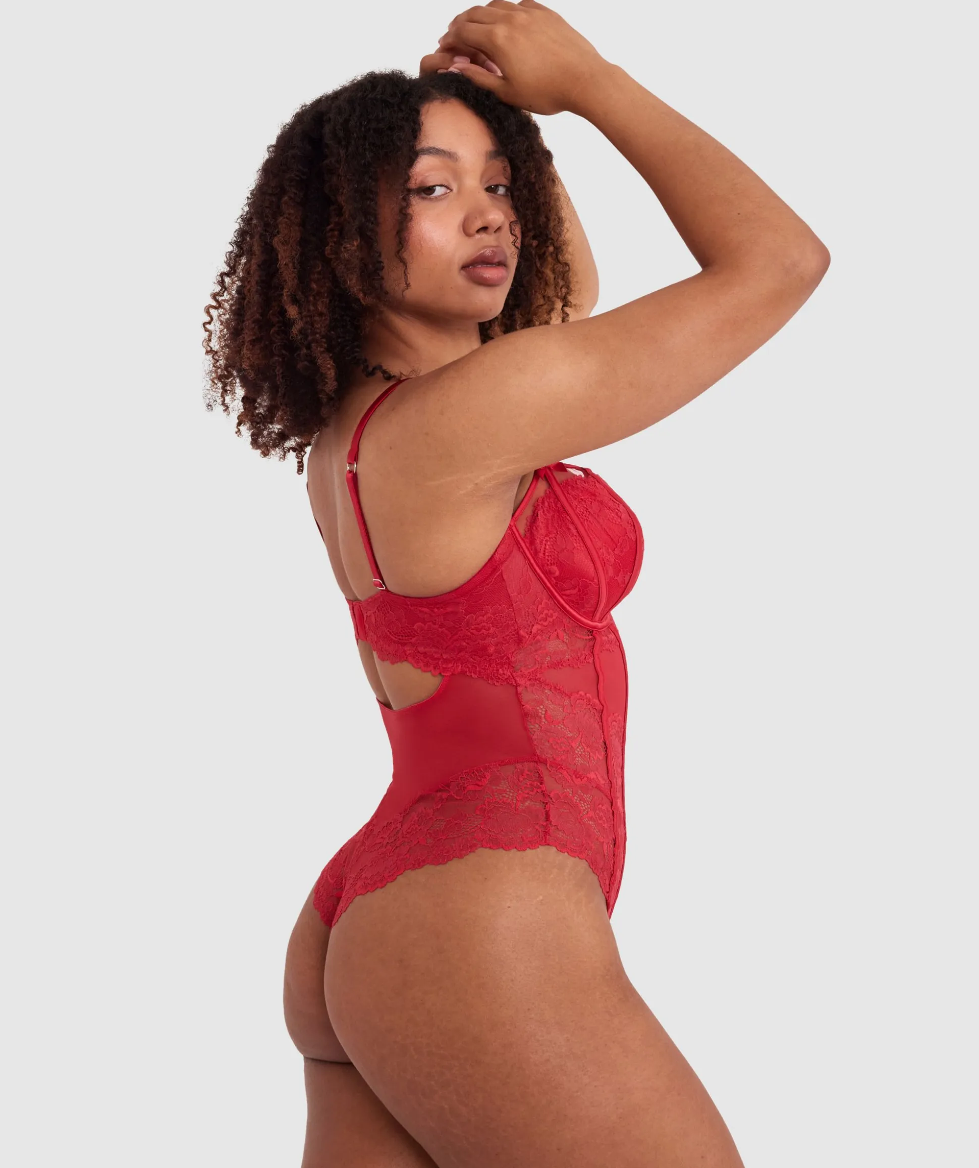 Bethany Underwire Bodysuit - Red