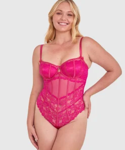 Bethany Unlined Bodysuit - Dark Pink