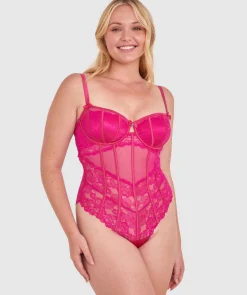 Bethany Unlined Bodysuit - Dark Pink