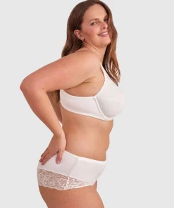 Body Bliss Full Lace Curvy Balconette Bra - Ivory