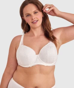 Body Bliss Full Lace Curvy Balconette Bra - Ivory