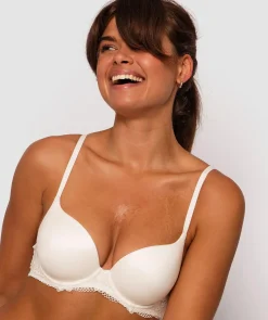 Body Bliss Lace Contour Plunge Bra - Ivory