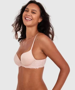 Body Bliss Lace Contour Plunge Bra - Blush Pink