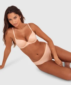 Body Bliss Lace Lightly Lined Bra - Light Coral