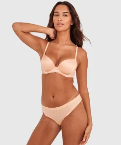 Body Bliss Lace Lightly Lined Bra - Light Coral