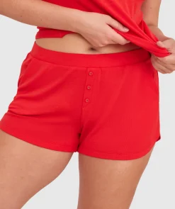 Body Bliss Lounge Short-Light Red