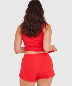 Body Bliss Lounge Short-Light Red