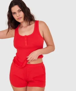 Body Bliss Lounge Short-Light Red