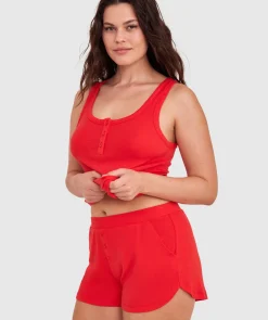 Body Bliss Lounge Short-Light Red