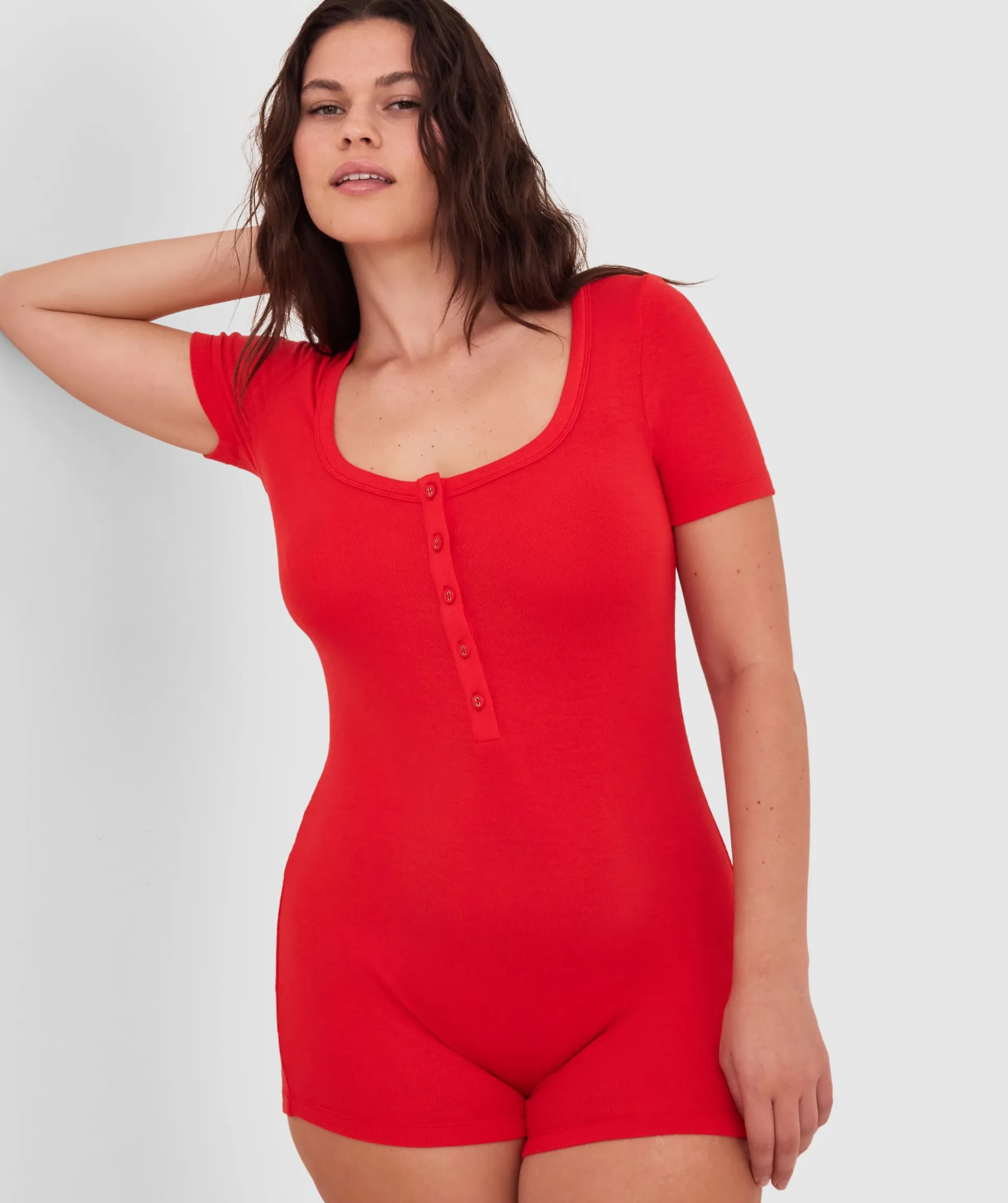Body Bliss Romper-Light Red