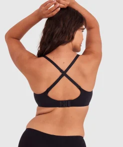 Body Bliss Wirefree Bra with Hook and Eye - Black