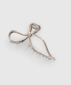 Bow Hair Clip - Silver