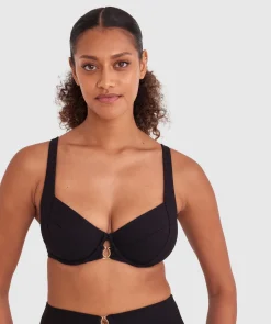 Cassie Full Cup Bikini Top - Black