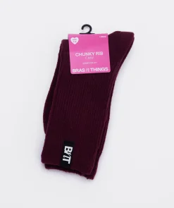 Chunky Rib Socks - Berry