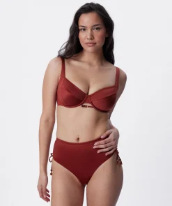 Corsica High Waist Swim Bottom - Rust