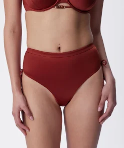 Corsica High Waist Swim Bottom - Rust