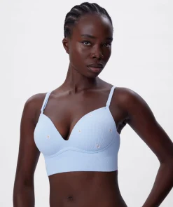 Daisy Chain Wirefree L/Line Bra - Light Blue