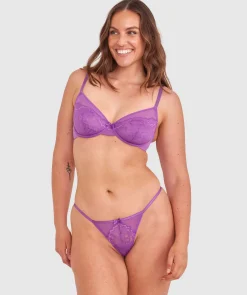 Dana Unlined Plunge Bra - Purple