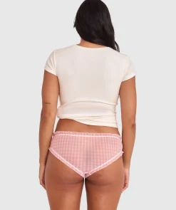 Dorothy Brazilian Knicker - Print Check/Pink