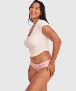 Dorothy Brazilian Knicker - Print Check/Pink