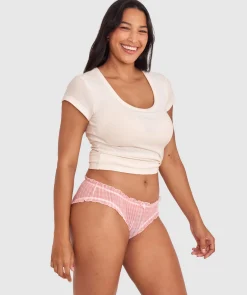 Dorothy Brazilian Knicker - Print Check/Pink