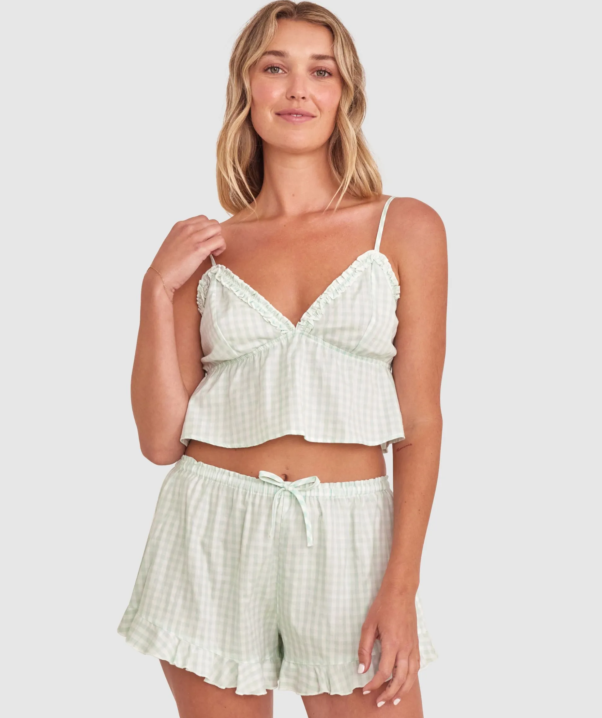 Dorothy Cami - Print Check/Light Green