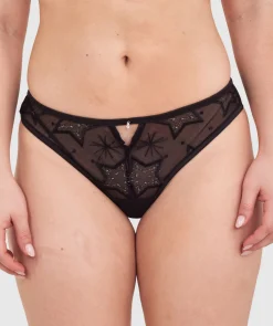 Dua High Leg Brazilian Knicker - Black