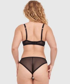 Dua High Leg Brazilian Knicker - Black