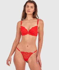 Dua High Leg G String - Red