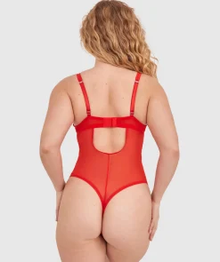 Dua Push up Plunge Bodysuit - Red