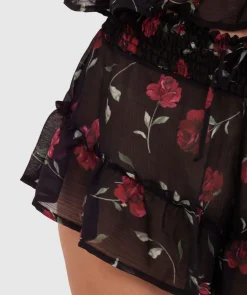 Elain Short - Print Floral/Black