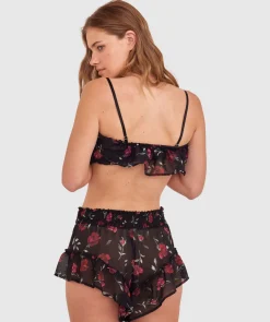 Elain Short - Print Floral/Black
